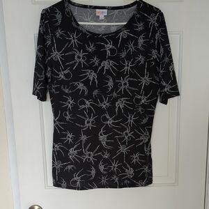 LuLaRoe Black and White Spider Pattern Women's Tee